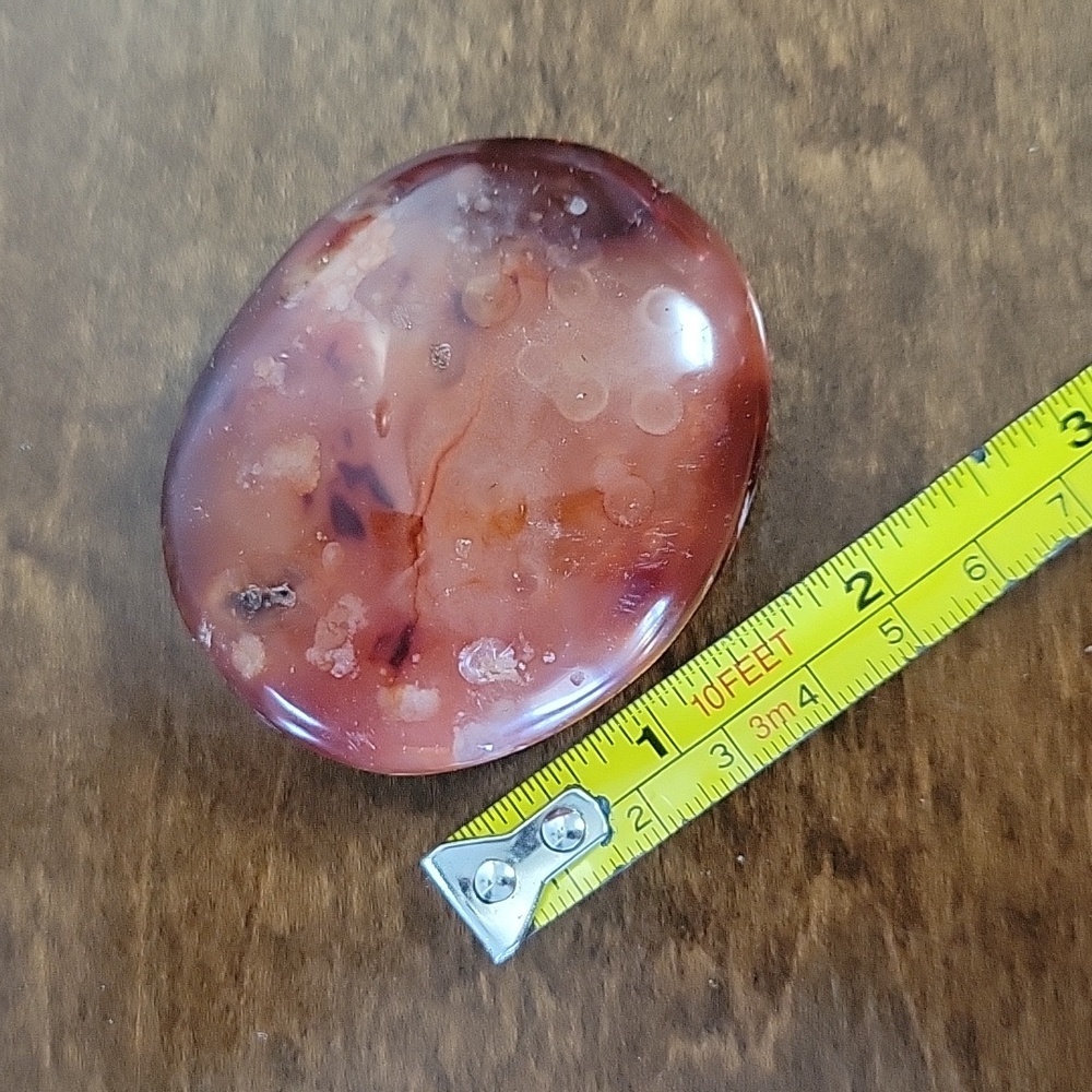 Polished Crystal Carnelian Palm Stone - Picture 4 of 5